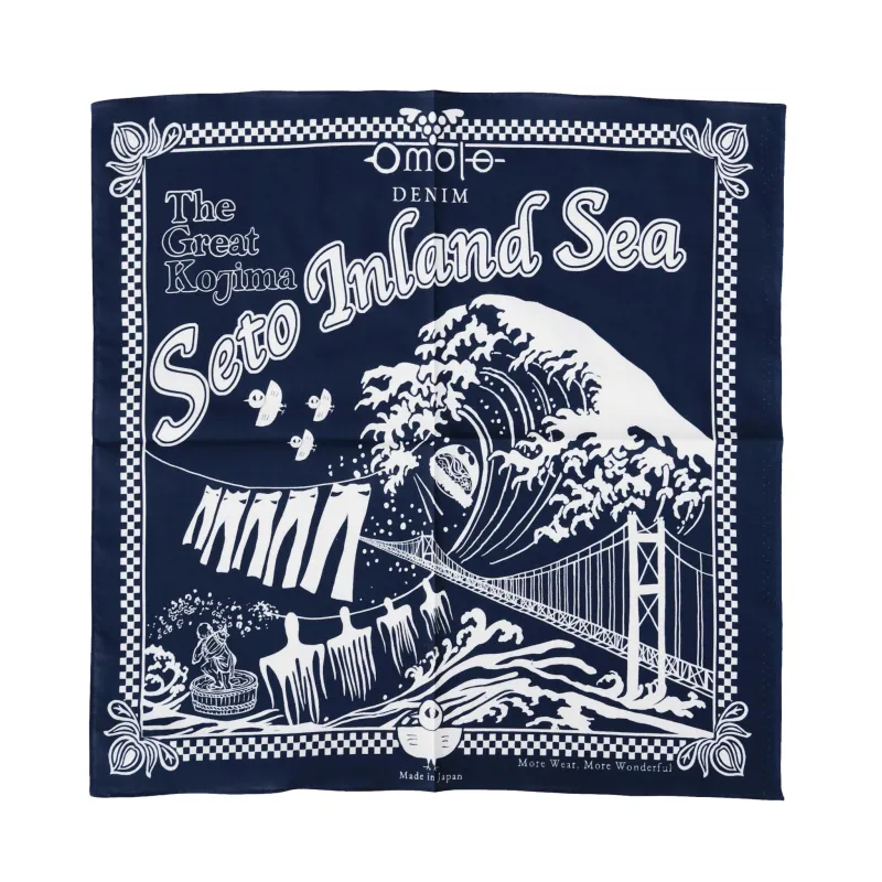 Omoto Denim "Kojima" Indigo Selvedge Bandana made by OMOTO DENIM