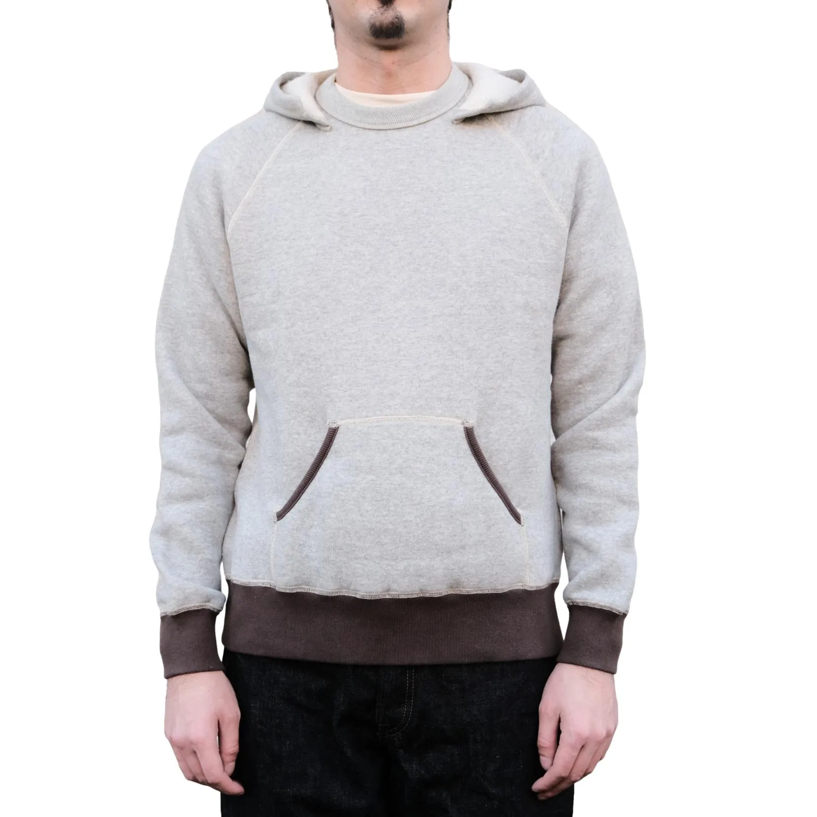 Loop & Weft Super Fluffy Knit After Hood Sweatshirt (2-tone Gray) sold by Okayama Denim product image thumbnail 2