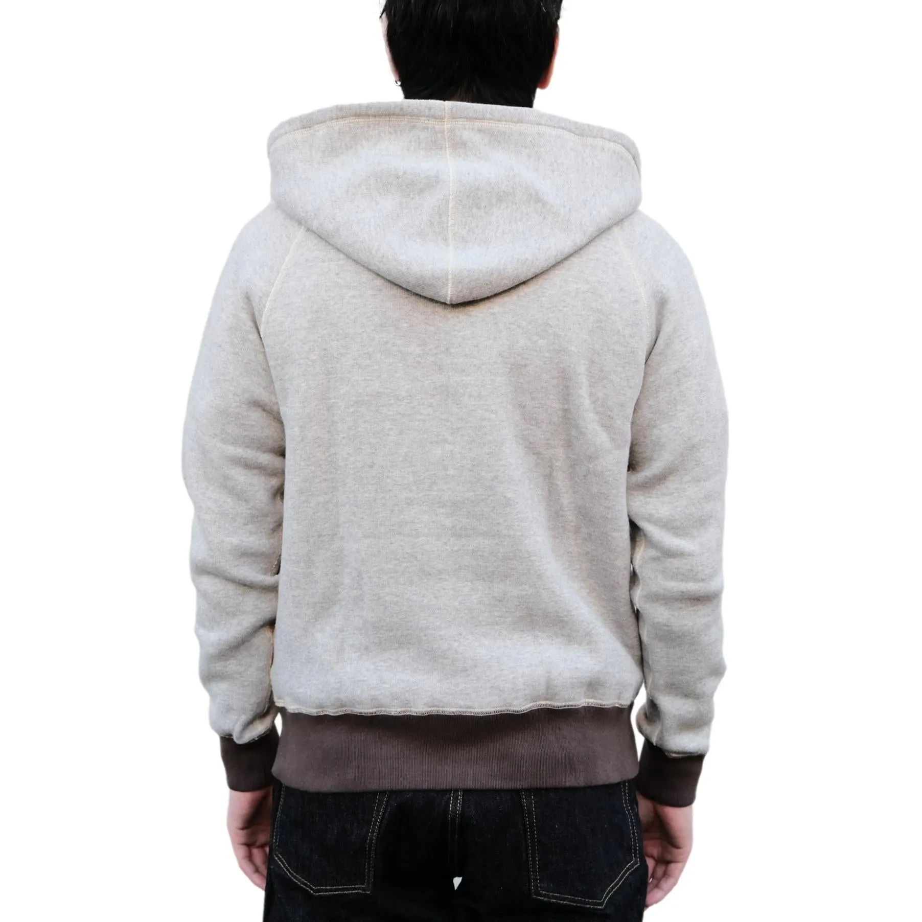 Loop & Weft Super Fluffy Knit After Hood Sweatshirt (2-tone Gray) sold by Okayama Denim product image thumbnail 3