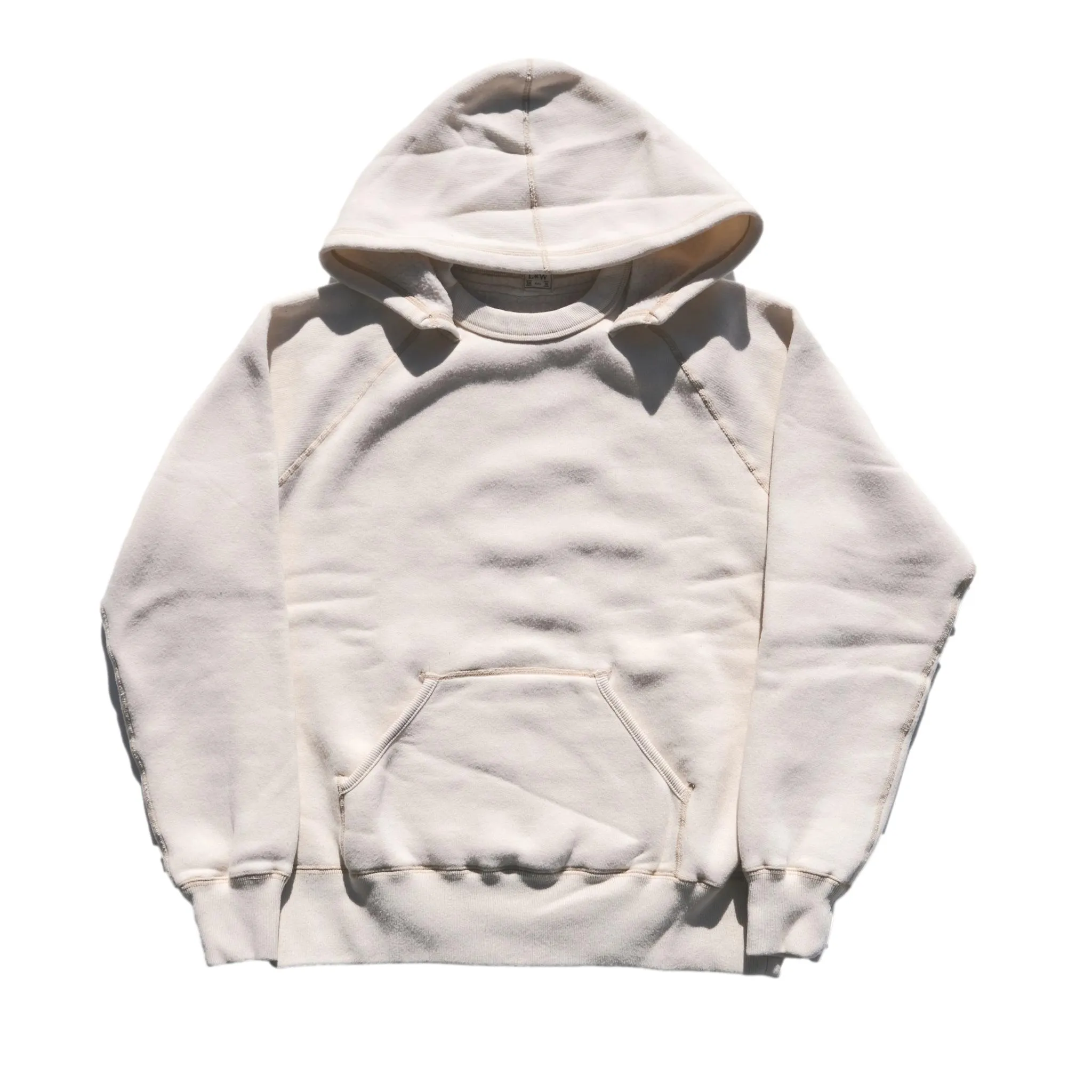 Loop & Weft Super Fluffy Knit After Hood Sweatshirt (Ivory) sold by Okayama Denim product image thumbnail 4