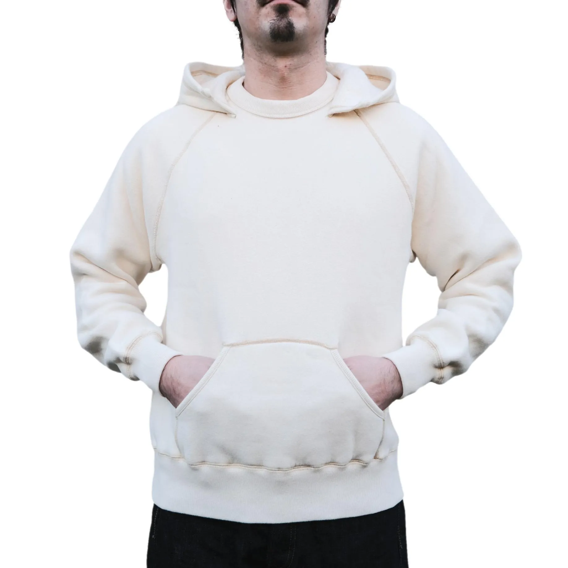 Loop & Weft Super Fluffy Knit After Hood Sweatshirt (Ivory) sold by Okayama Denim