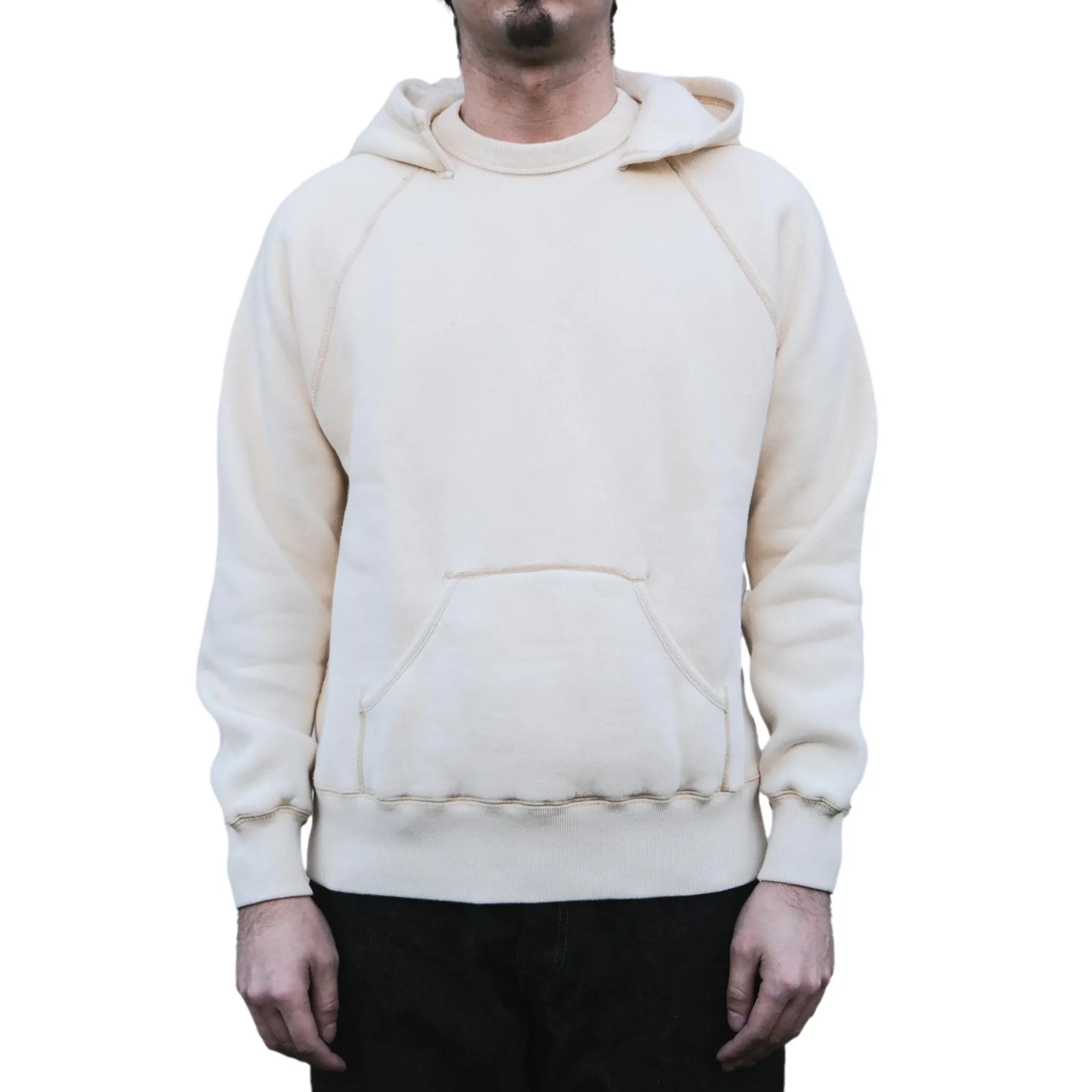 Loop & Weft Super Fluffy Knit After Hood Sweatshirt (Ivory) sold by Okayama Denim product image thumbnail 2