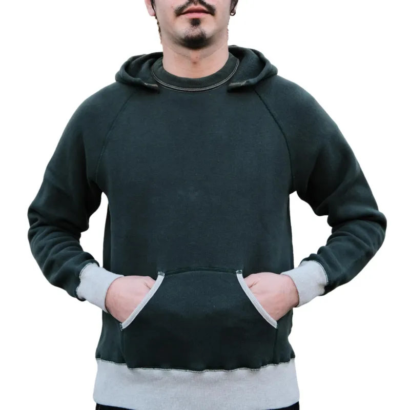 Loop & Weft Super Fluffy Knit After Hood Sweatshirt (2-tone Green) made by Loop & Weft