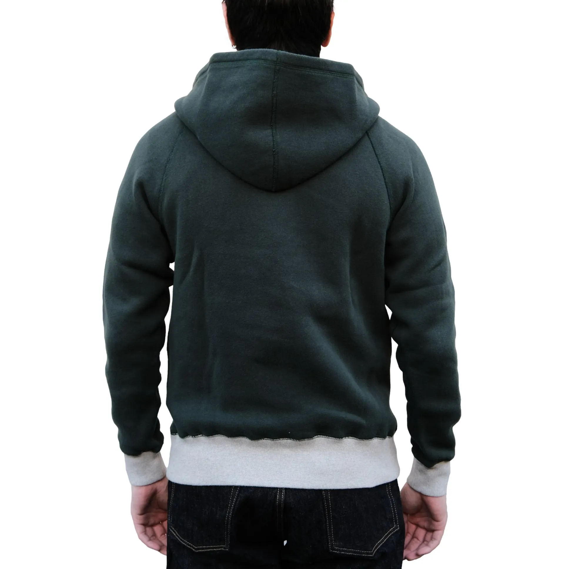 Loop & Weft Super Fluffy Knit After Hood Sweatshirt (2-tone Green) sold by Okayama Denim product image thumbnail 3