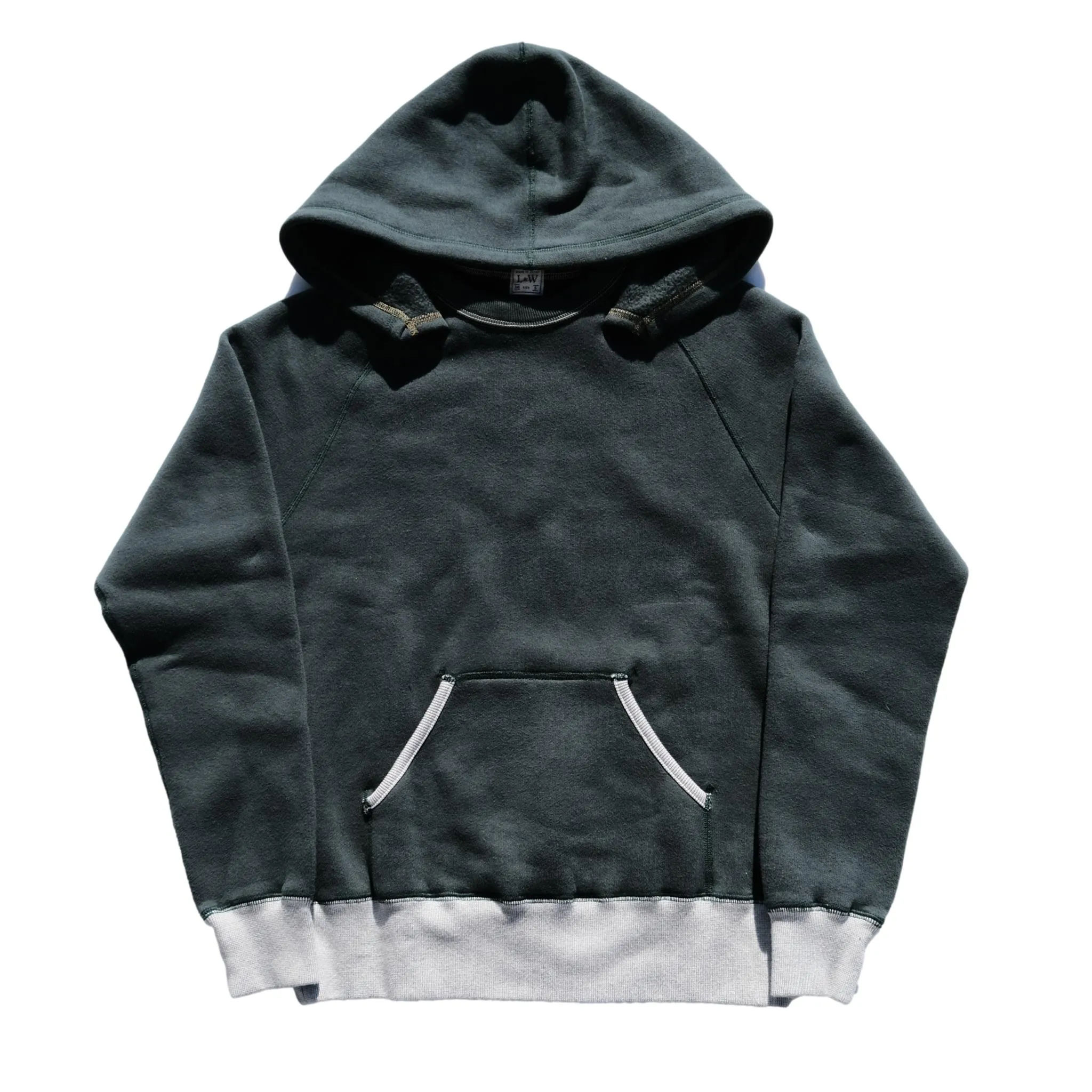 Loop & Weft Super Fluffy Knit After Hood Sweatshirt (2-tone Green) sold by Okayama Denim product image thumbnail 4