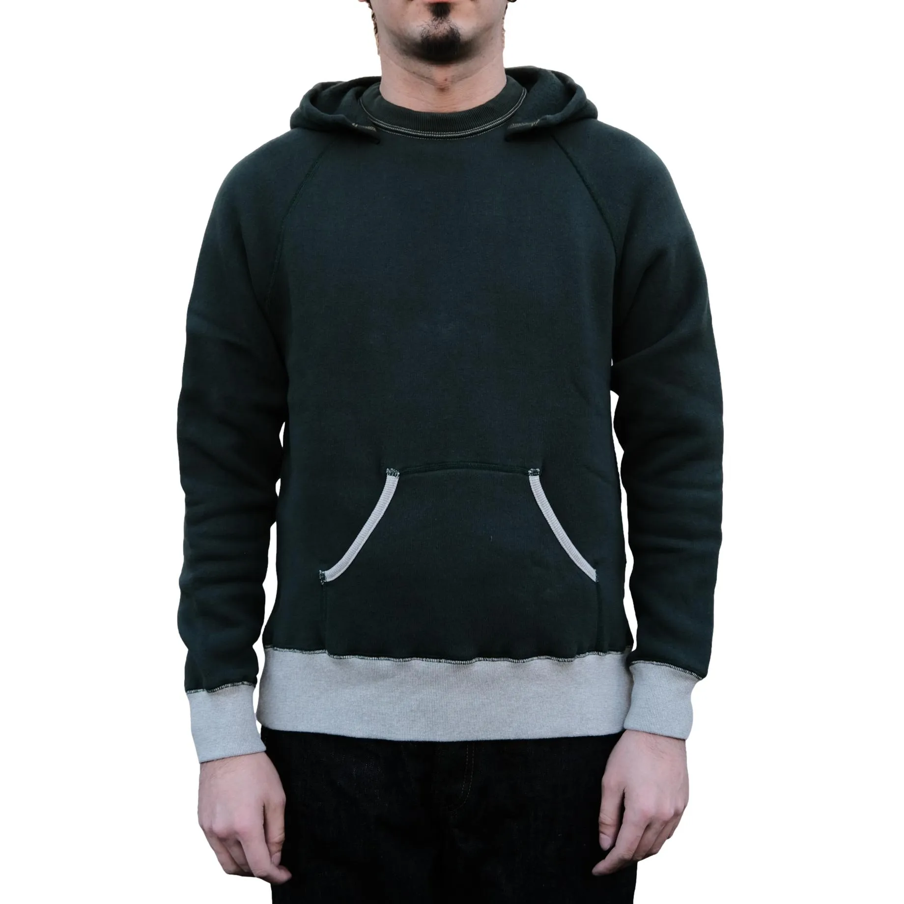 Loop & Weft Super Fluffy Knit After Hood Sweatshirt (2-tone Green) sold by Okayama Denim product image thumbnail 2