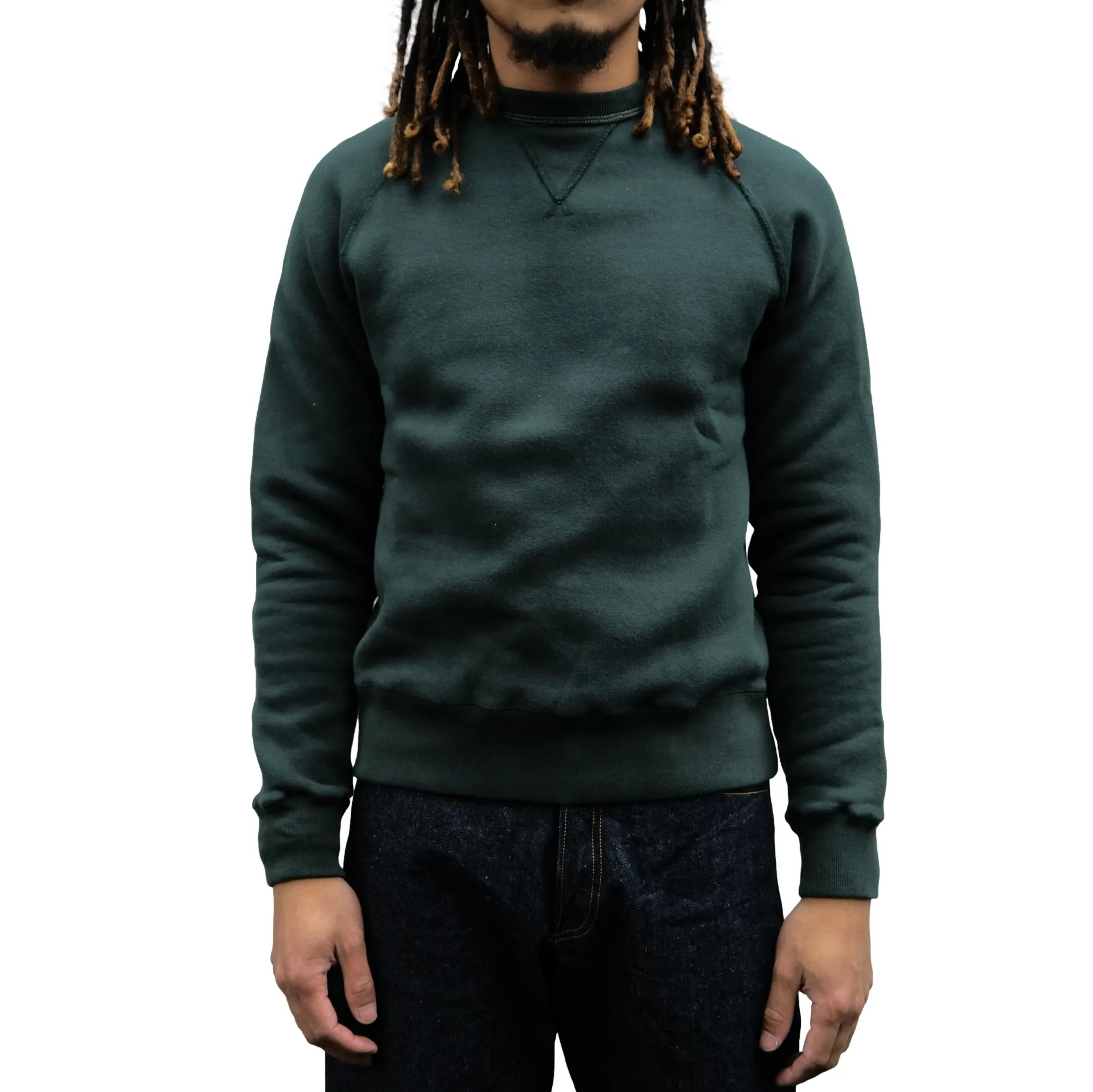 Loop & Weft Super Fluffy Knit Crewneck Sweatshirt (Green) sold by Okayama Denim