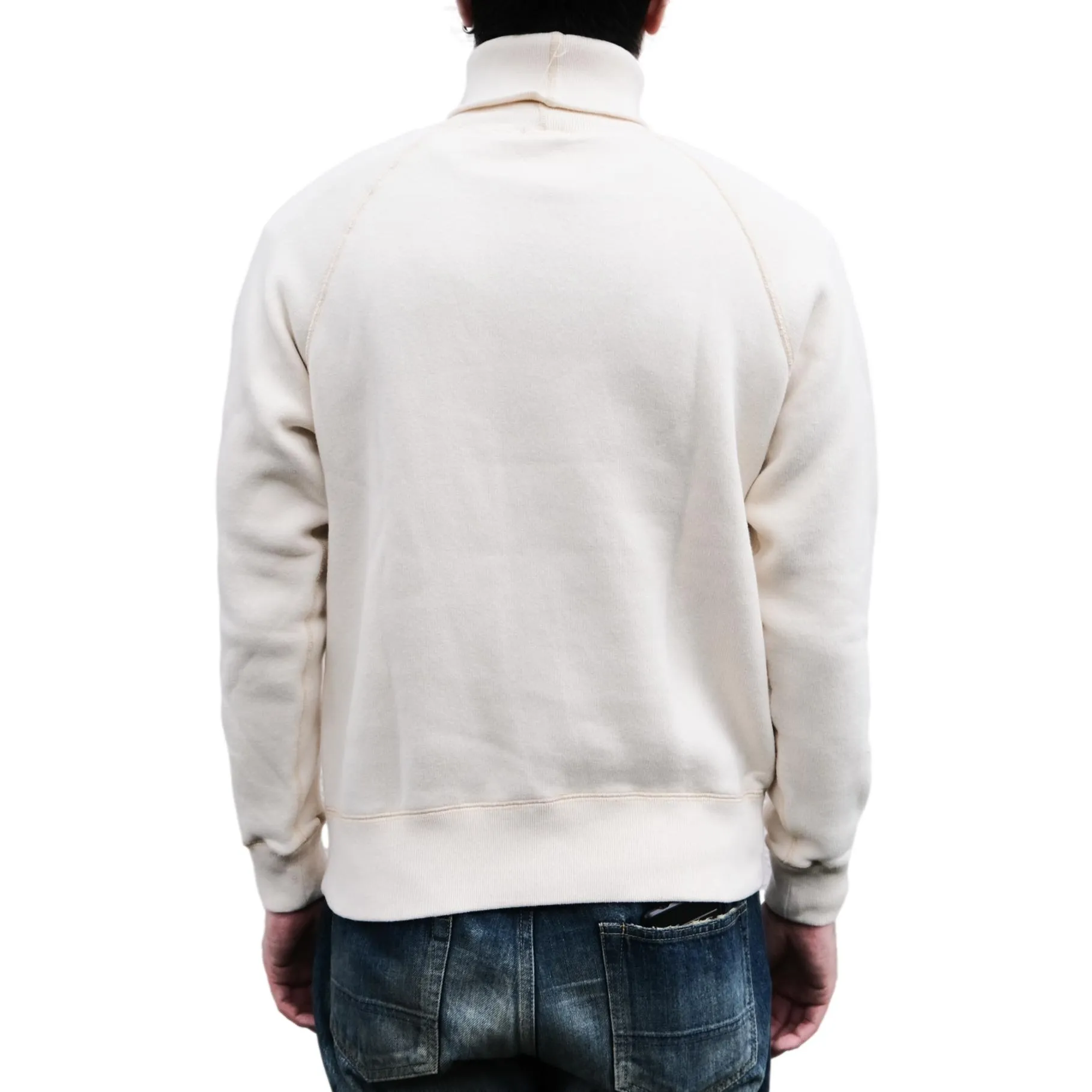 Loop & Weft Super Fluffy Knit Turtleneck Sweatshirt (Ivory) sold by Okayama Denim product image thumbnail 2