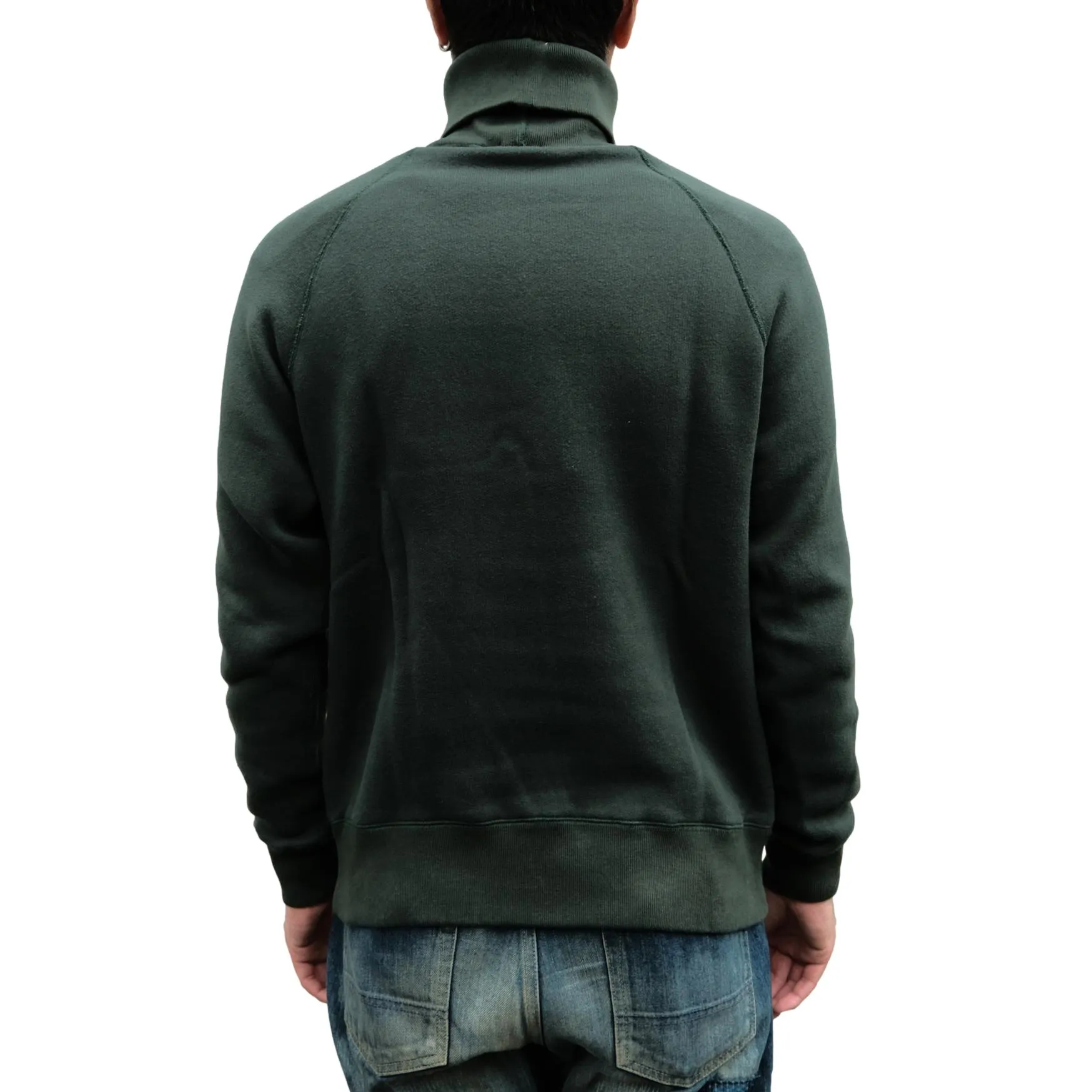 Loop & Weft Super Fluffy Knit Turtleneck Sweatshirt (Green) sold by Okayama Denim product image thumbnail 2