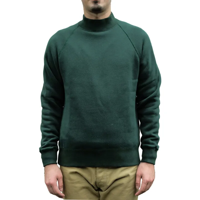 Loop & Weft Super Fluffy Knit Mock Neck Sweatshirt (Green) made by Loop & Weft