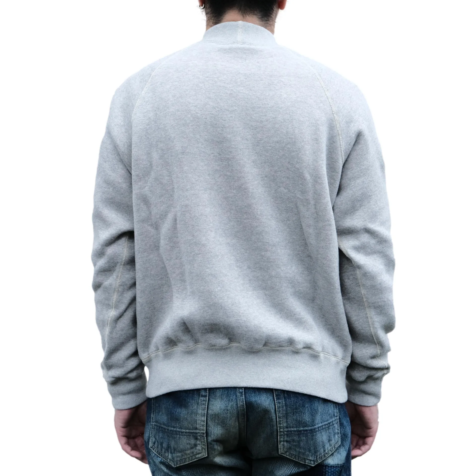 Loop & Weft Super Fluffy Knit Mock Neck Sweatshirt (Gray) sold by Okayama Denim product image thumbnail 2