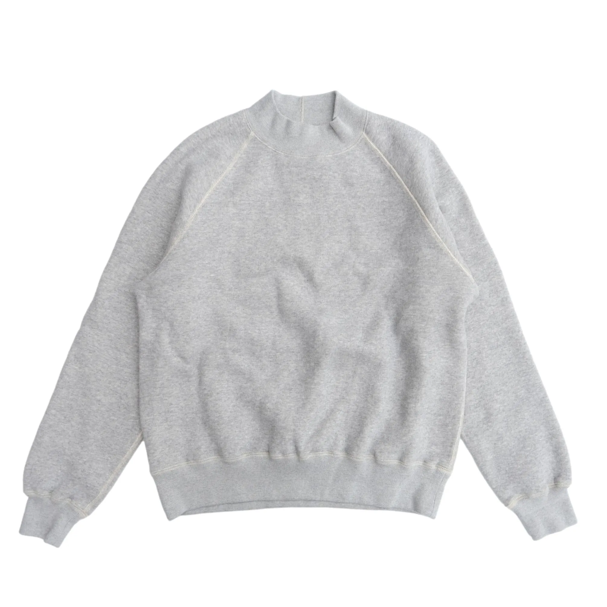 Loop & Weft Super Fluffy Knit Mock Neck Sweatshirt (Gray) sold by Okayama Denim product image thumbnail 3