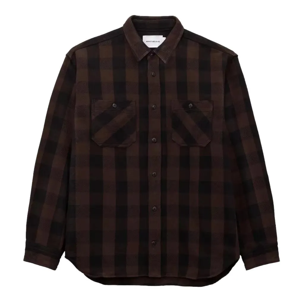 Momotaro Nishiwaki Block Check Flannel Shirt sold by Okayama Denim product image thumbnail 3