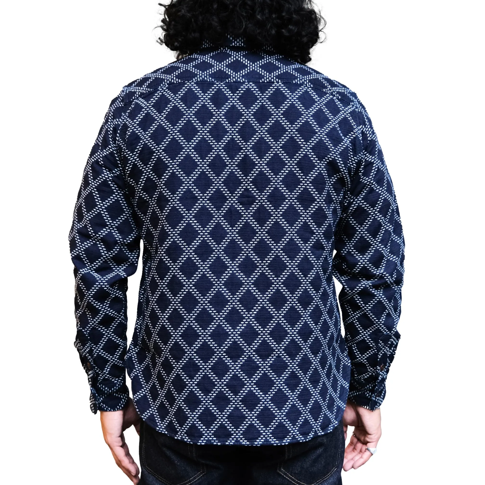 Studio D'Artisan Indigo Diamond Sashiko Shirt sold by Okayama Denim product image thumbnail 2
