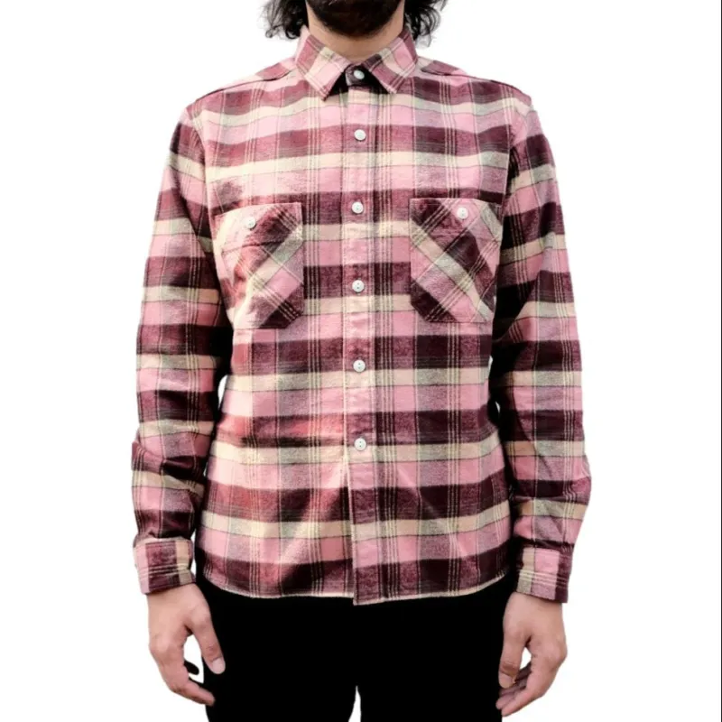 Studio D'Artisan No.8 Heavyweight Check Flannel Shirt (Red) made by Studio D'Artisan