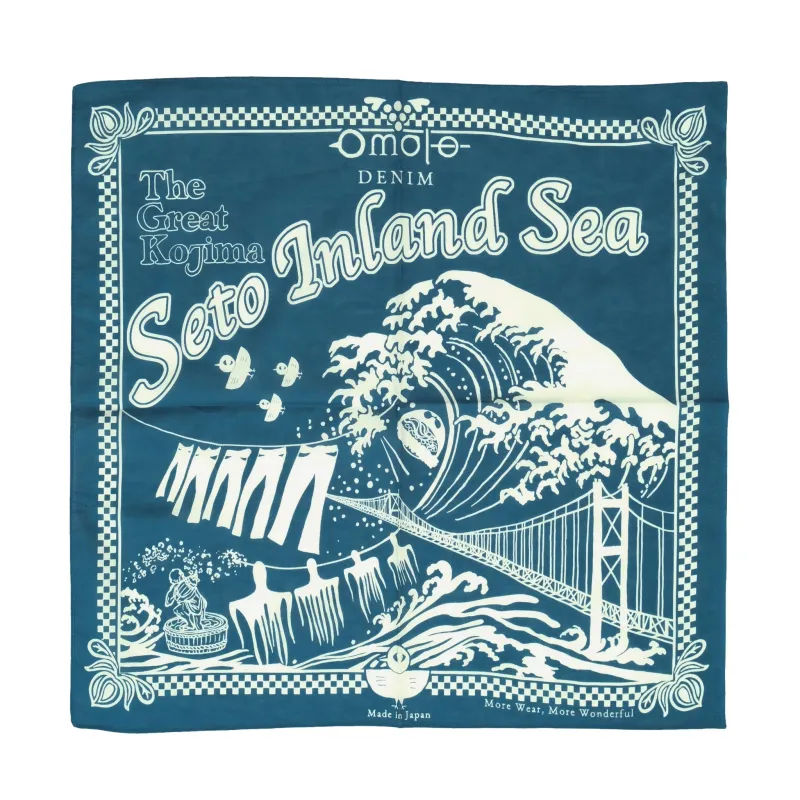 Omoto Denim "Kojima" Selvedge Bandana (Navy) made by OMOTO DENIM