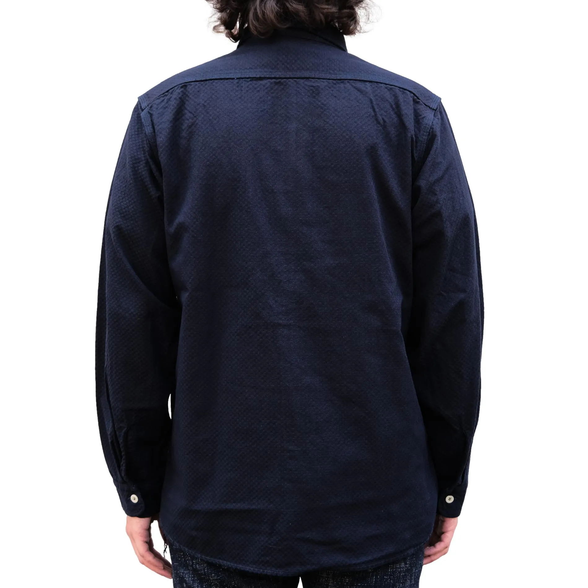 Omoto Denim "Ichimatsu" Indigo Selvedge Work Shirt sold by Okayama Denim product image thumbnail 2