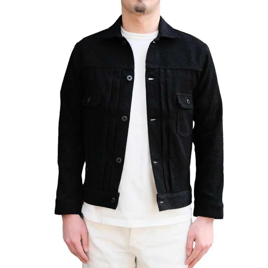 Japan Blue Black Sashiko Type 2 Jacket sold by Okayama Denim