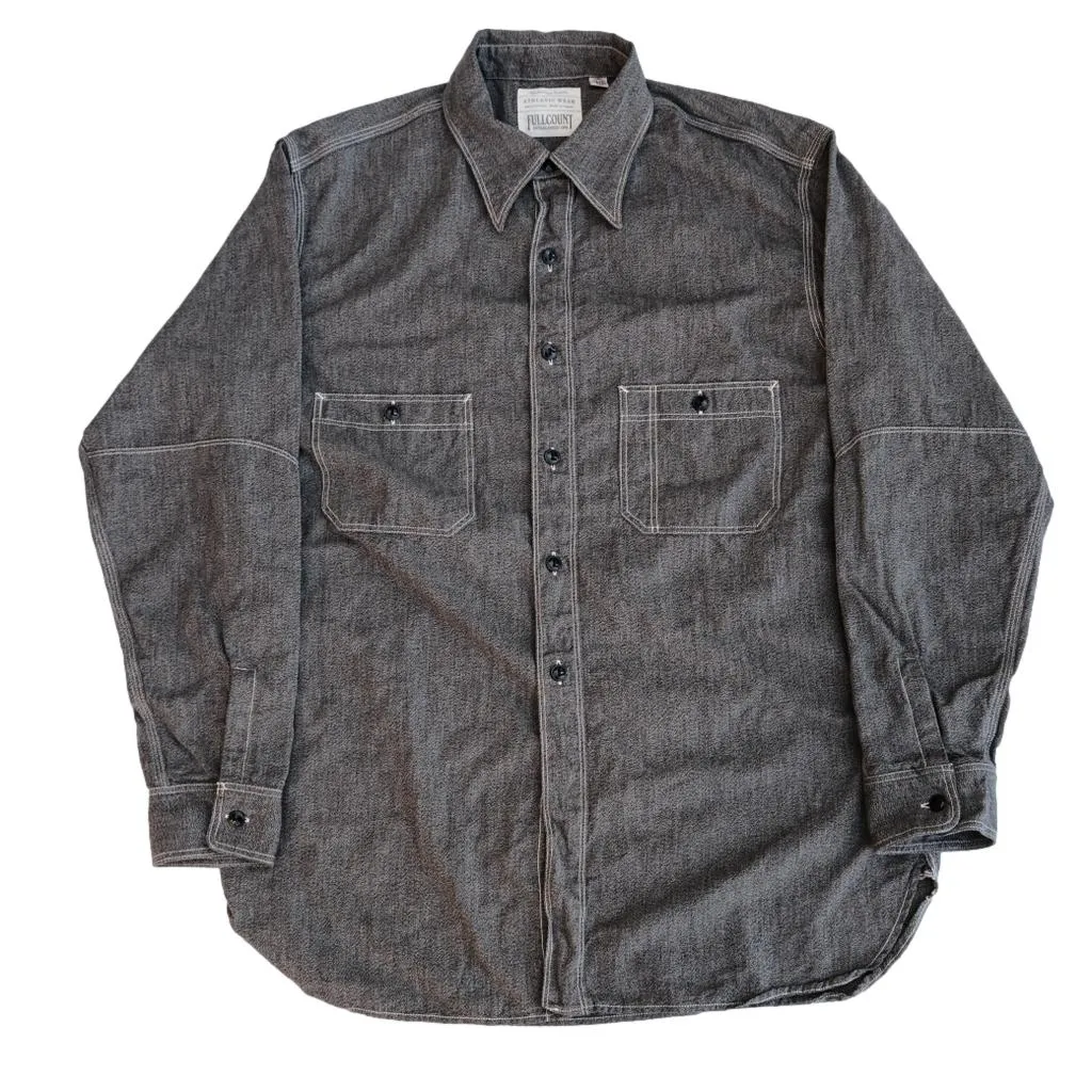 Fullcount Covert Twill Selvedge Chambray Work Shirt sold by Okayama Denim product image thumbnail 3