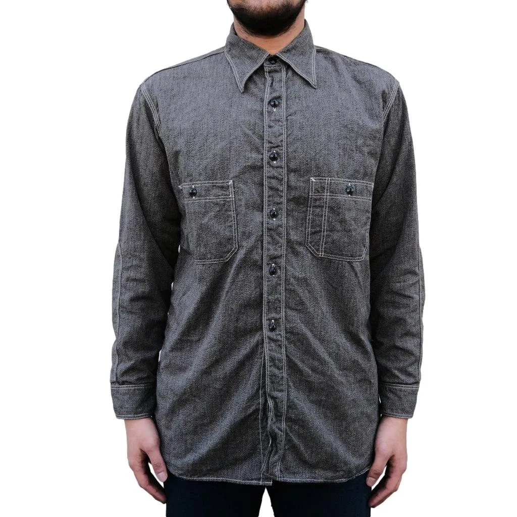 Fullcount Covert Twill Selvedge Chambray Work Shirt sold by Okayama Denim