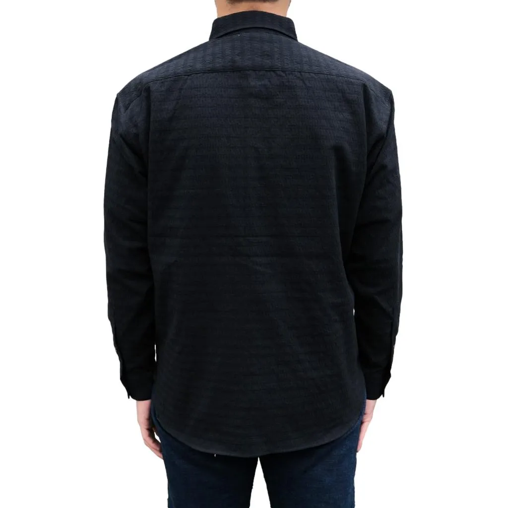 Momotaro Black Jacquard Sashiko Shirt sold by Okayama Denim product image thumbnail 2
