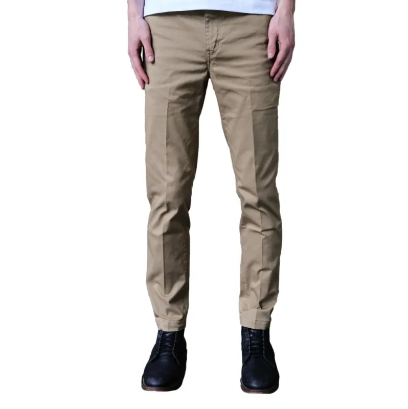 Japan Blue Slim Fit Stretch Trousers (Beige) made by Japan Blue Jeans