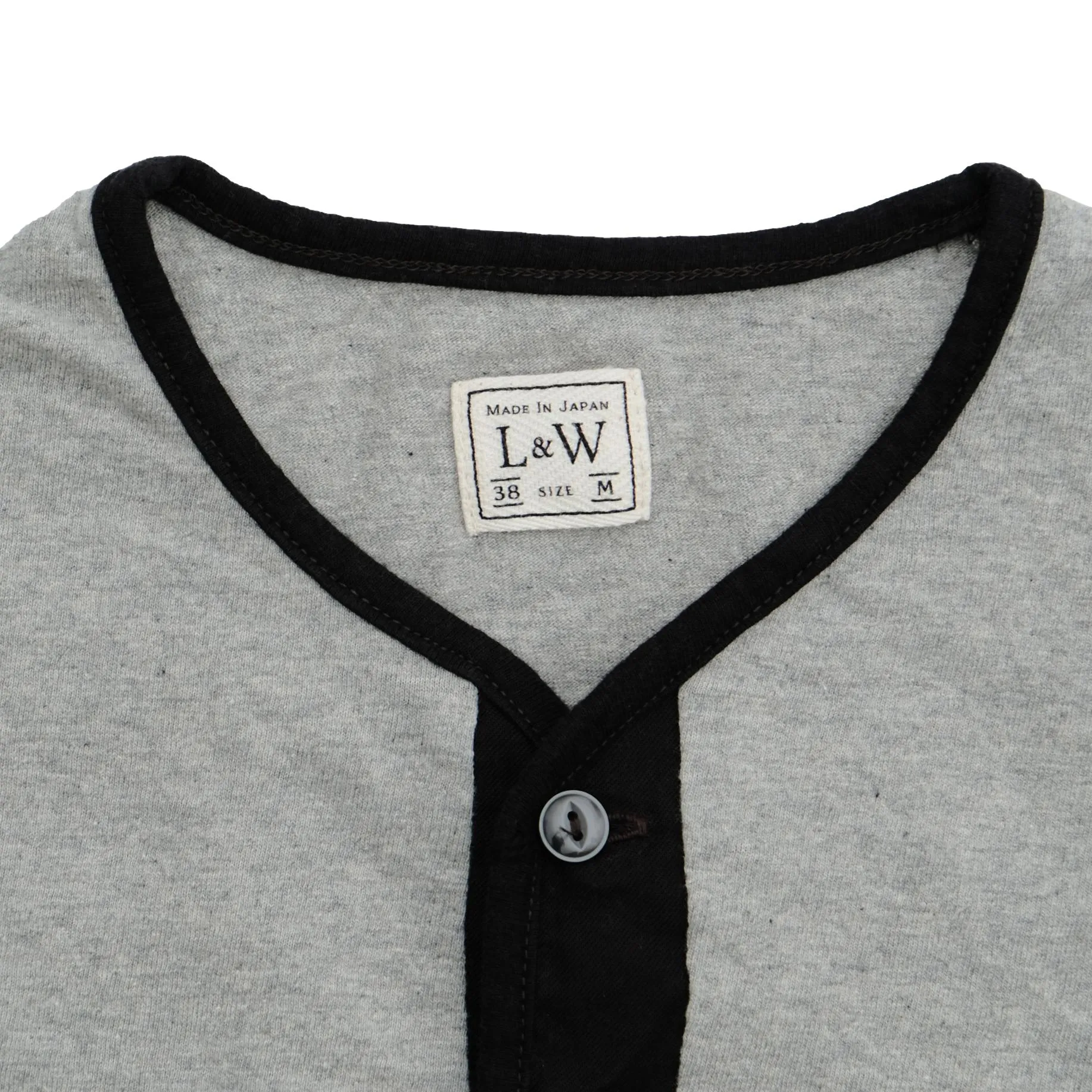 Loop & Weft Recycled Supima Cotton Henley (2-Tone Gray) sold by Okayama Denim product image thumbnail 5
