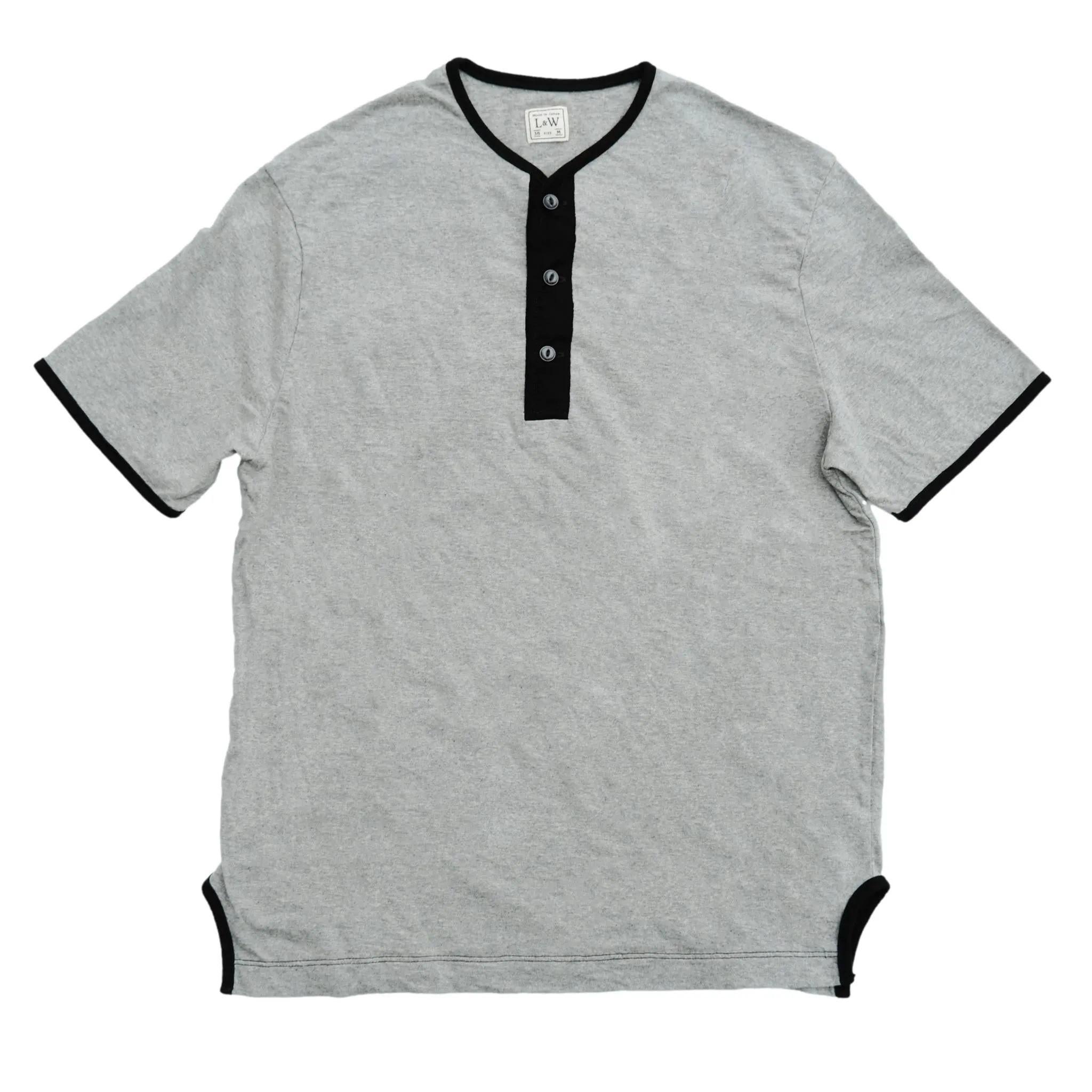Loop & Weft Recycled Supima Cotton Henley (2-Tone Gray) sold by Okayama Denim product image thumbnail 3