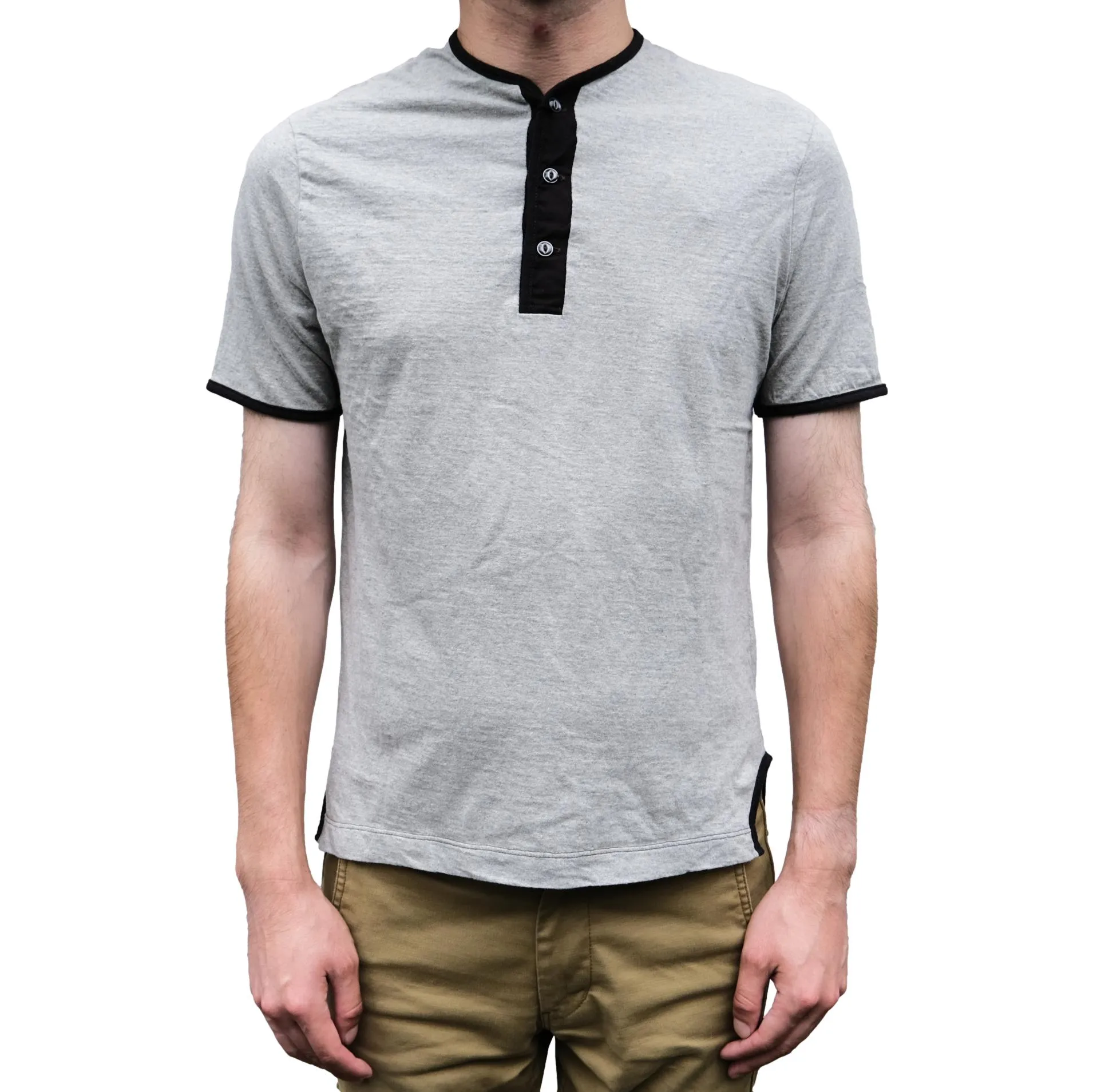Loop & Weft Recycled Supima Cotton Henley (2-Tone Gray) sold by Okayama Denim