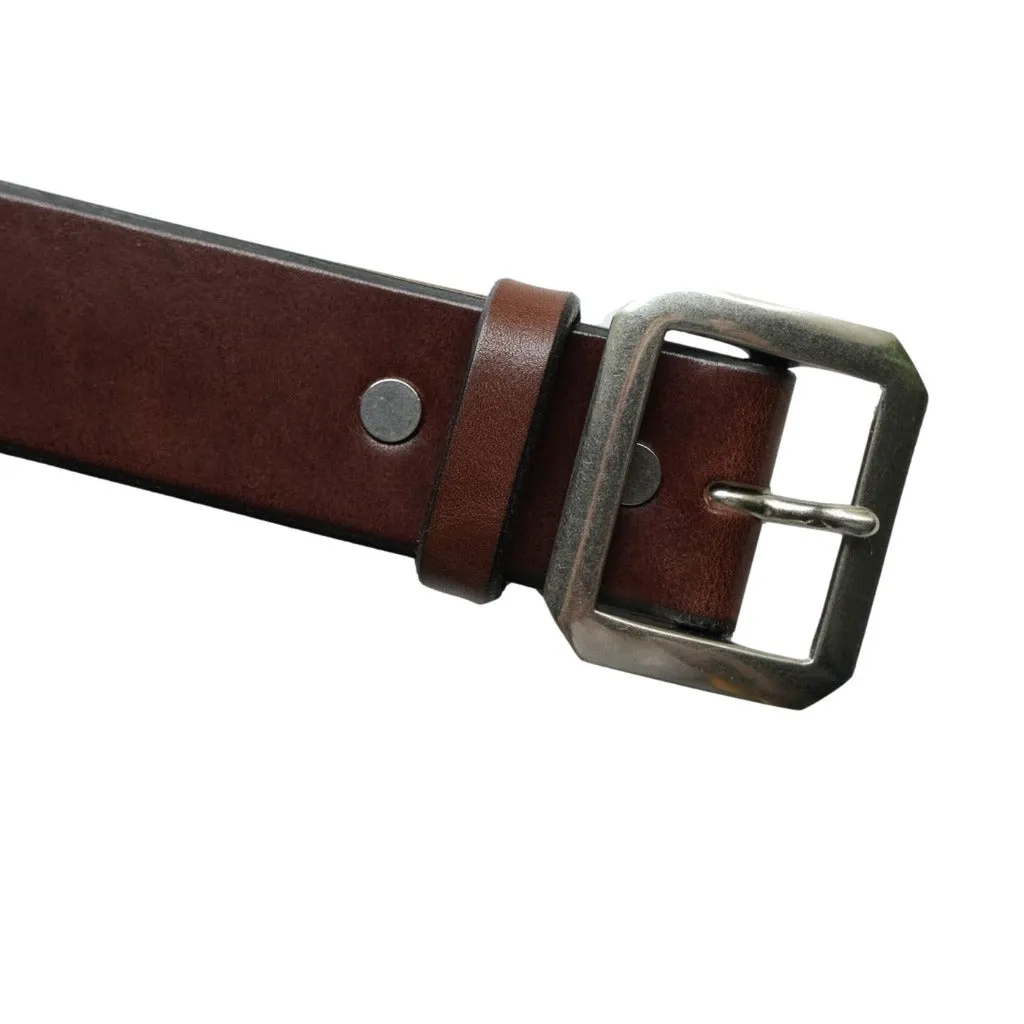 Inception Saddle Leather Garrison Belt (Brown) sold by Okayama Denim product image thumbnail 2