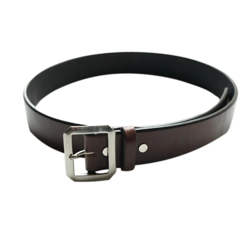 Inception Saddle Leather Garrison Belt (Brown) sold by Okayama Denim