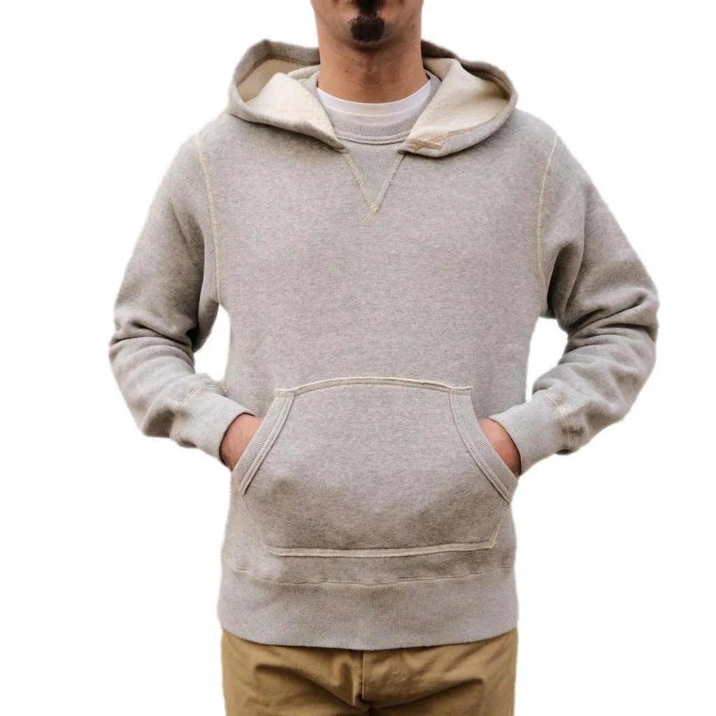 Loop & Weft Super Fluffy Knit Double-V After Hood Sweatshirt (Gray) sold by Okayama Denim product image thumbnail 4