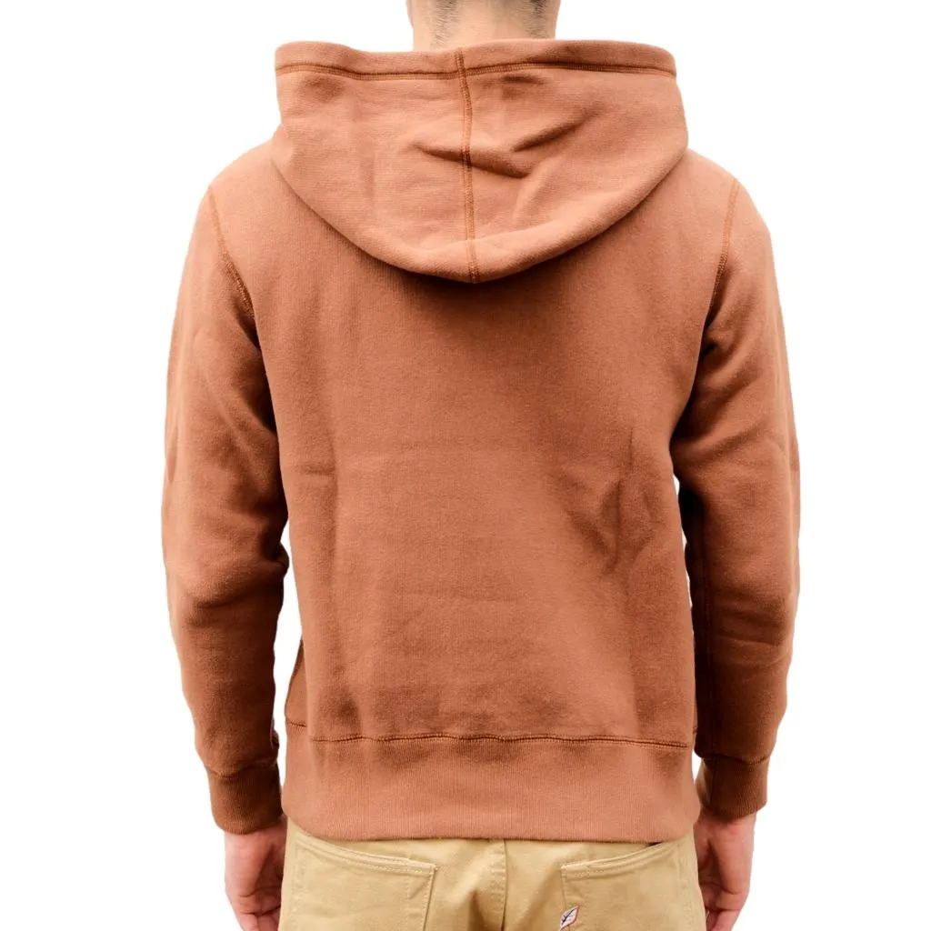 Loop & Weft Super Fluffy Knit Double-V After Hood Sweatshirt (Brown) sold by Okayama Denim product image thumbnail 5