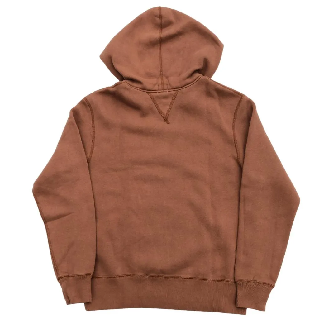 Loop & Weft Super Fluffy Knit Double-V After Hood Sweatshirt (Brown) sold by Okayama Denim product image thumbnail 2