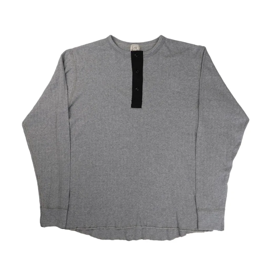 Loop & Weft Smooth Drop Needle Rib Knit L/S Henley (Gray) sold by Okayama Denim product image thumbnail 4