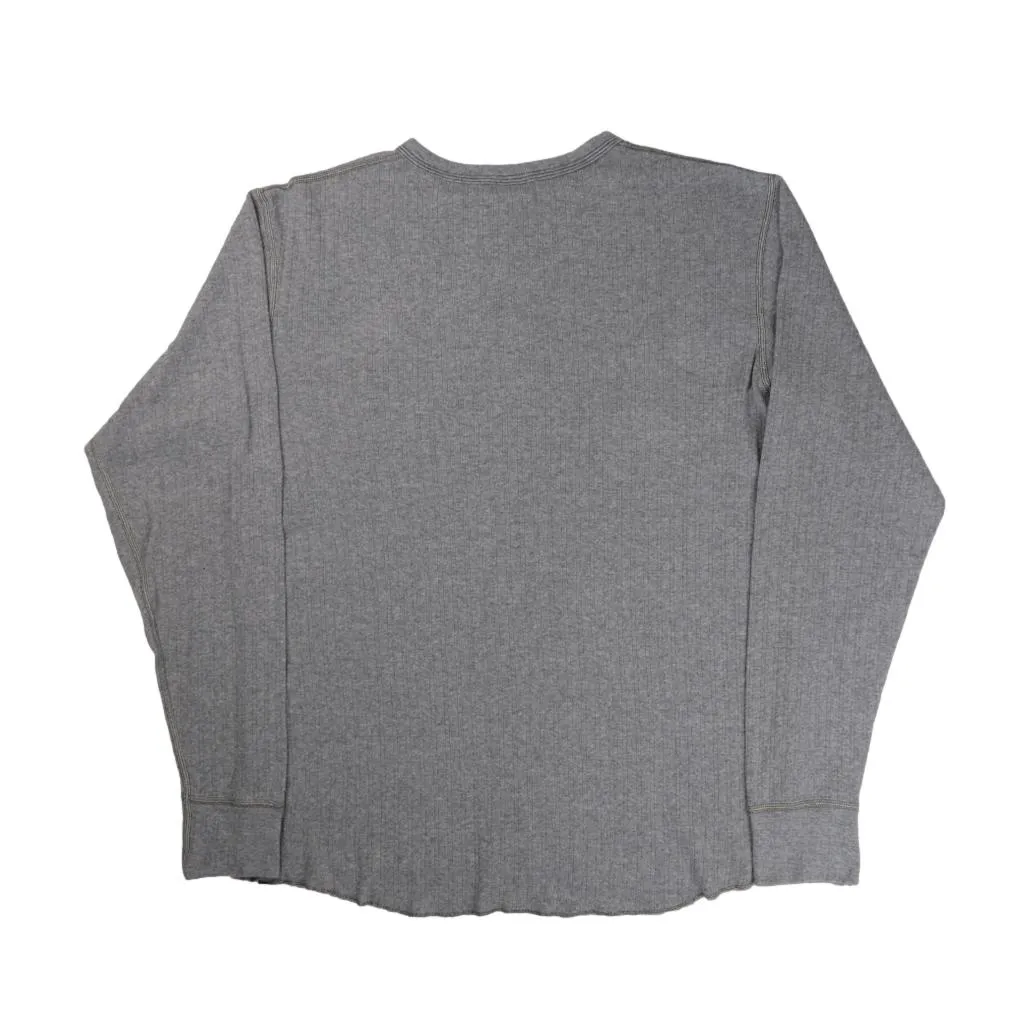 Loop & Weft Smooth Drop Needle Rib Knit L/S Henley (Gray) sold by Okayama Denim product image thumbnail 3
