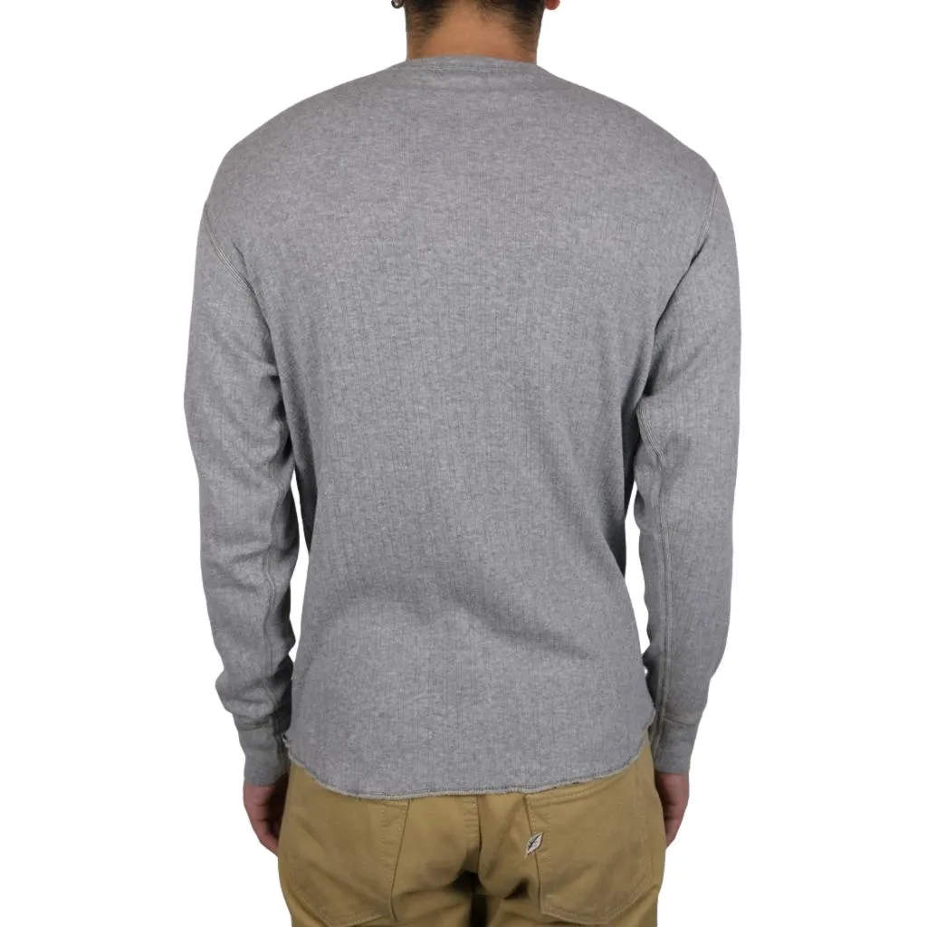 Loop & Weft Smooth Drop Needle Rib Knit L/S Henley (Gray) sold by Okayama Denim product image thumbnail 2