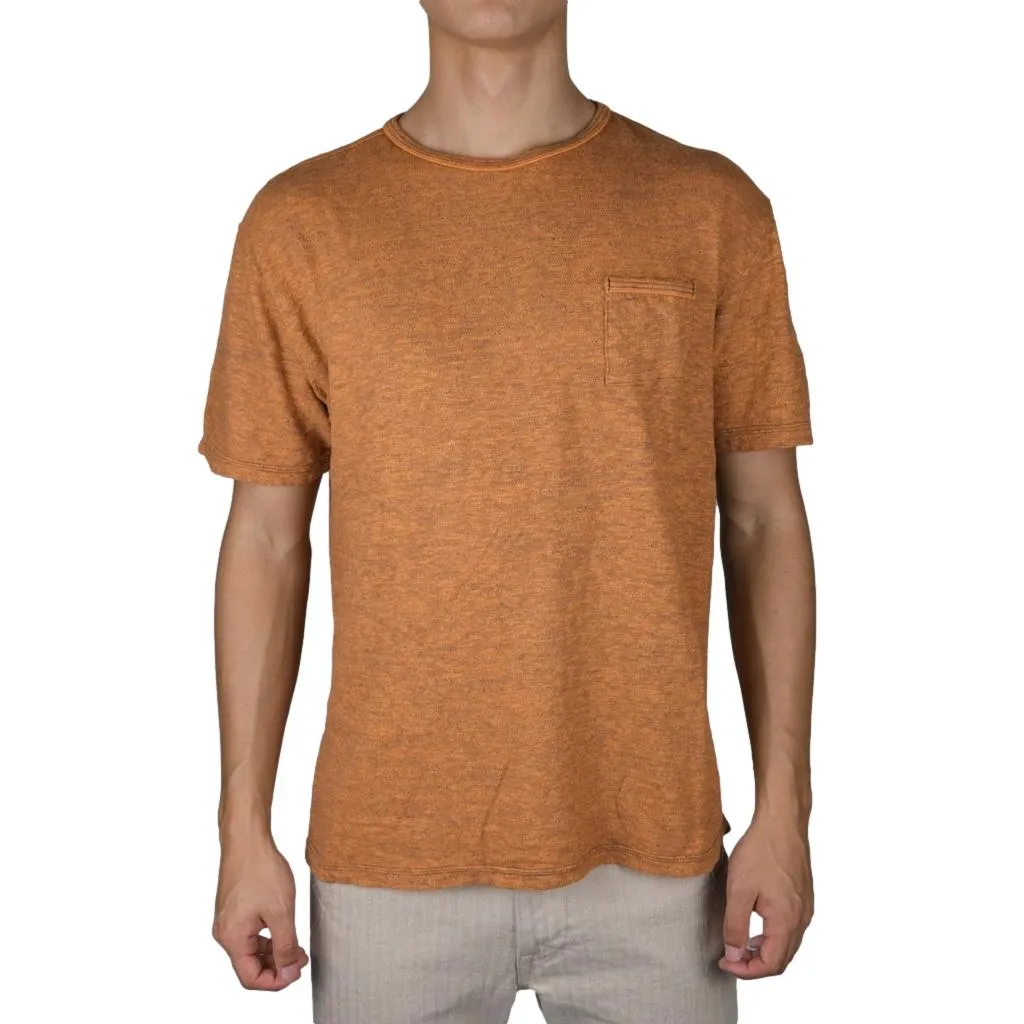 Loop & Weft Super Slub Pocket Tee (Orange) sold by Okayama Denim