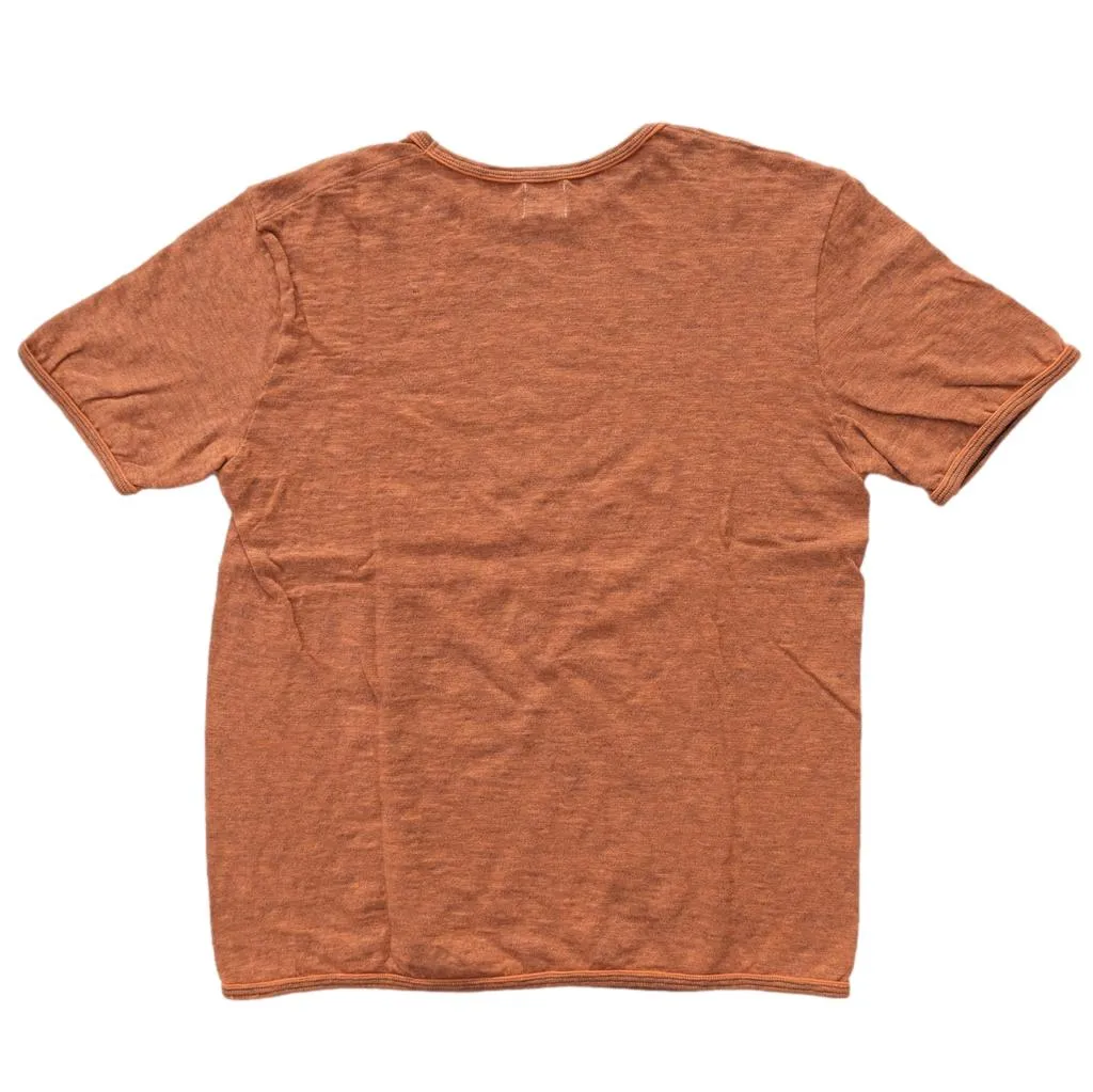 Loop & Weft Super Slub Henley (Orange) sold by Okayama Denim product image thumbnail 4