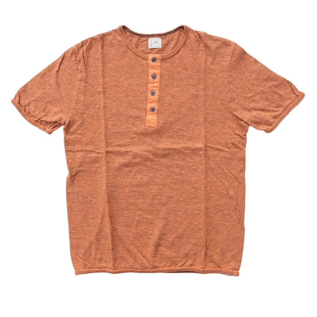 Loop & Weft Super Slub Henley (Orange) sold by Okayama Denim product image thumbnail 3