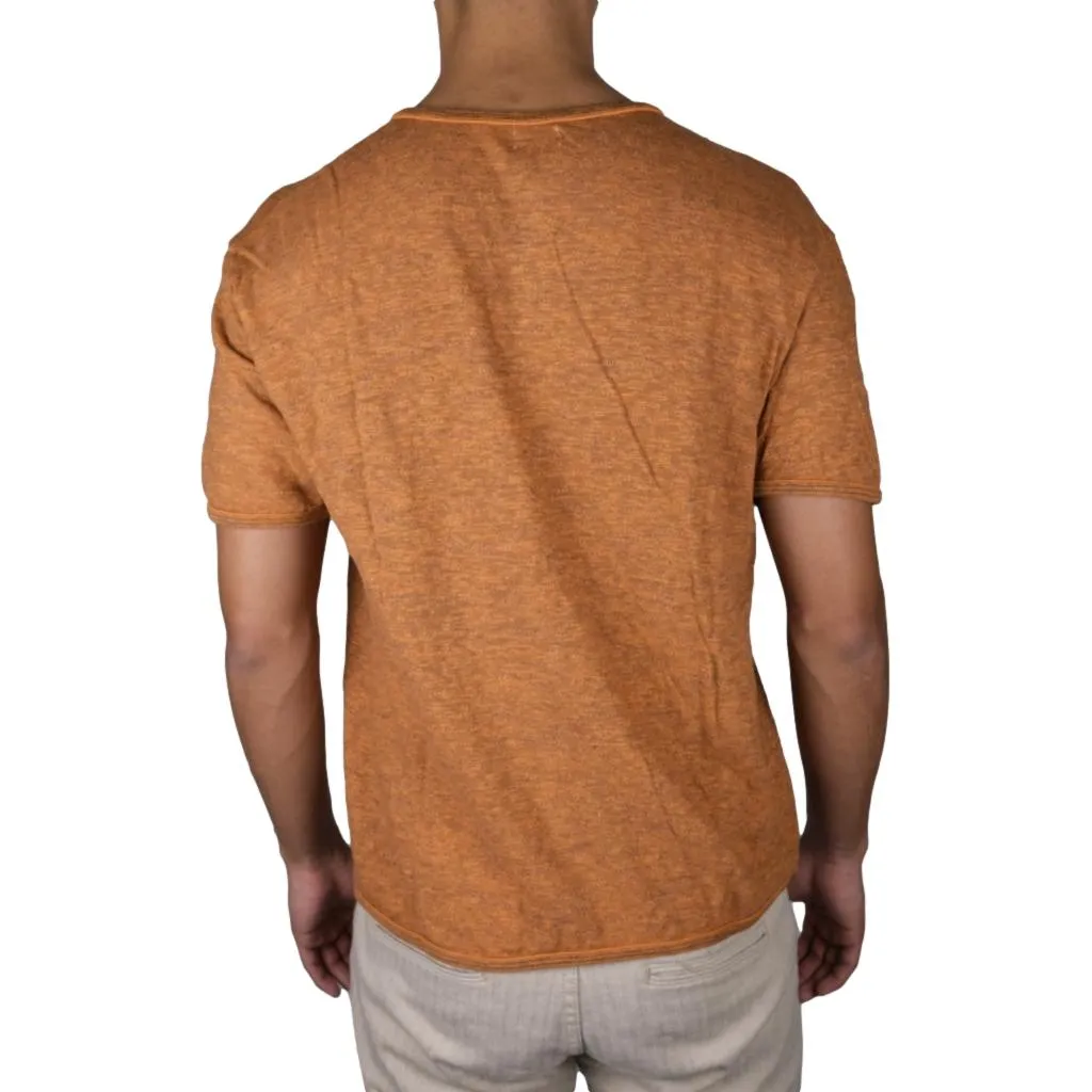 Loop & Weft Super Slub Henley (Orange) sold by Okayama Denim product image thumbnail 2