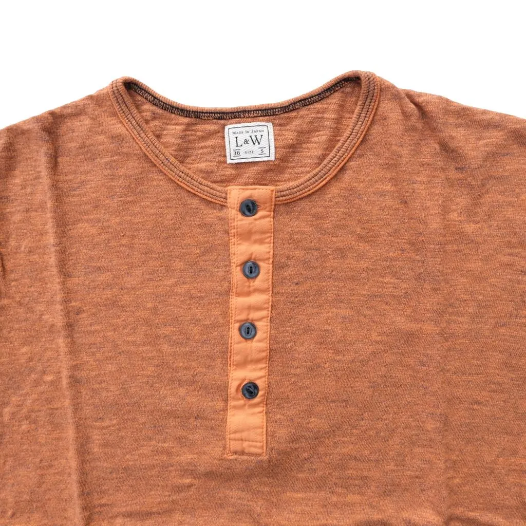 Loop & Weft Super Slub Henley (Orange) sold by Okayama Denim product image thumbnail 5