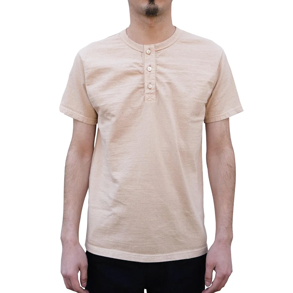 Samurai Jeans SJST-SC02 Organic Cotton Henley (Light Chestnut) sold by Okayama Denim