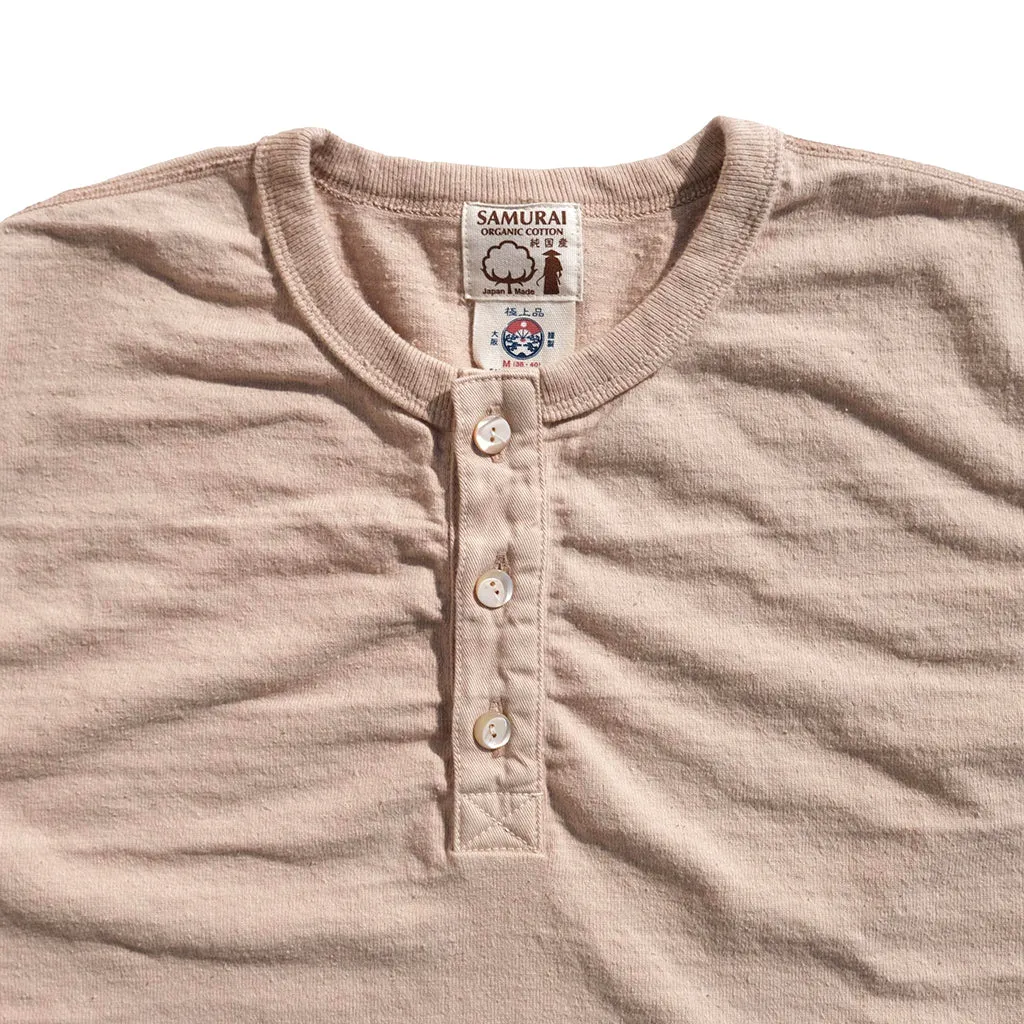 Samurai Jeans SJST-SC02 Organic Cotton Henley (Light Chestnut) sold by Okayama Denim product image thumbnail 5