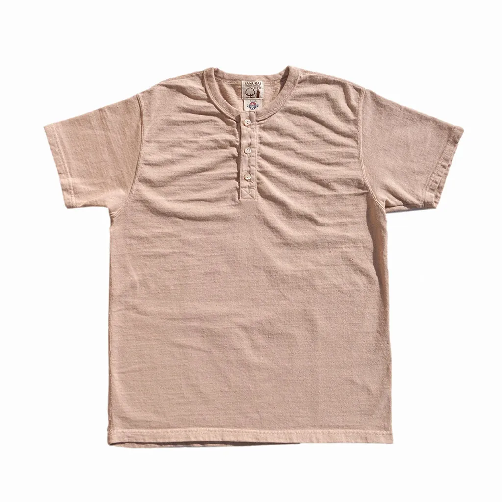 Samurai Jeans SJST-SC02 Organic Cotton Henley (Light Chestnut) sold by Okayama Denim product image thumbnail 3