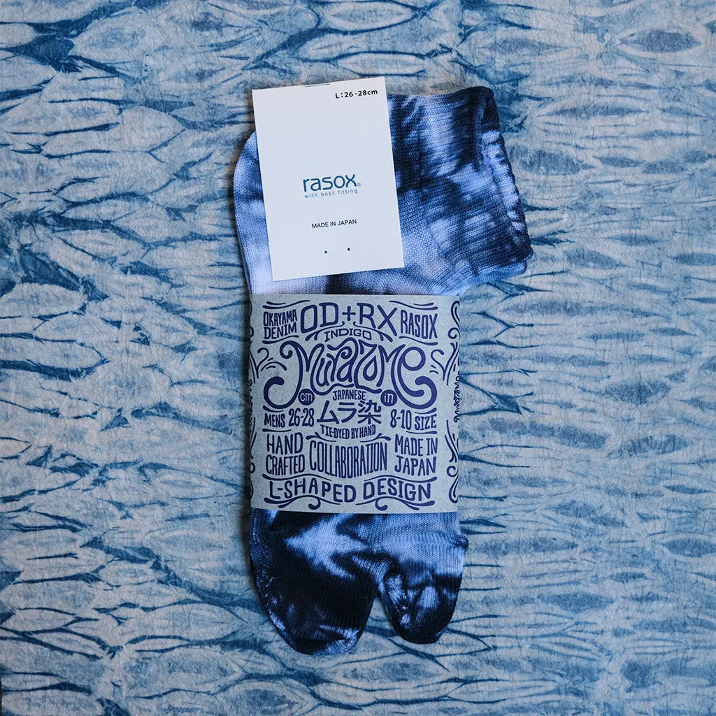 OD+RX Indigo "Murazome" Tabi Socks sold by Okayama Denim