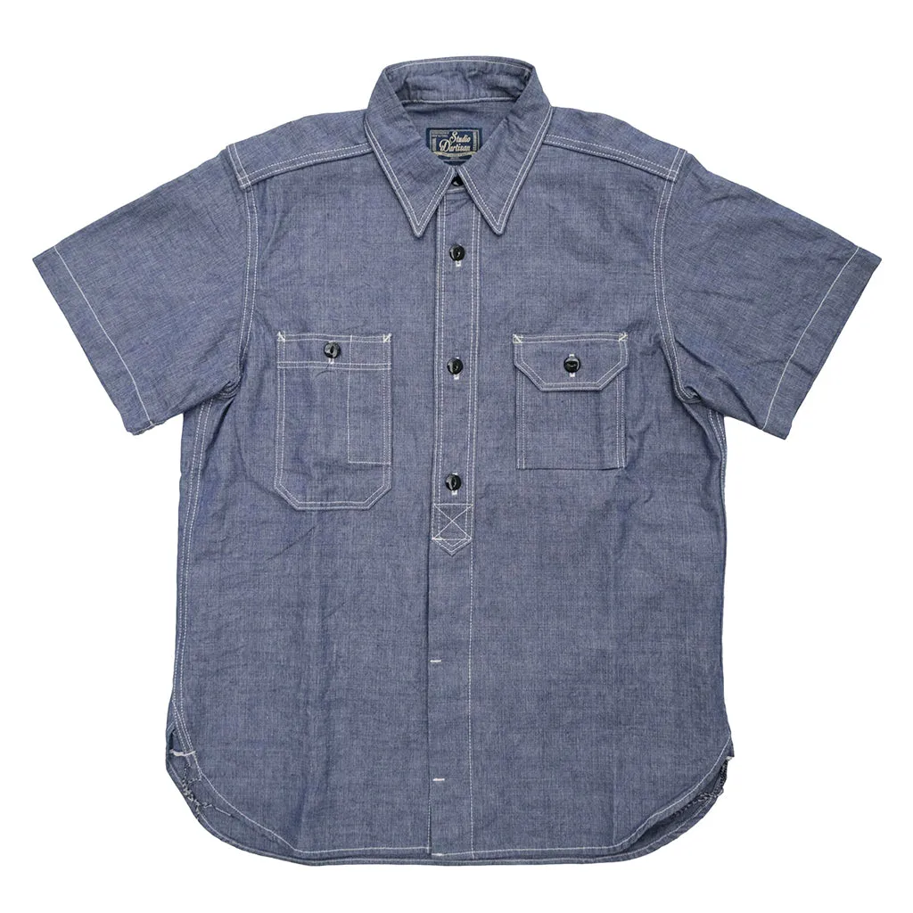 Studio D'Artisan Selvedge Chambray S/S Work Shirt sold by Okayama Denim product image thumbnail 3