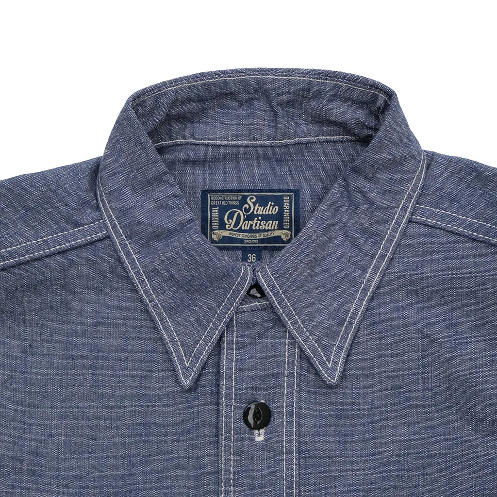 Studio D'Artisan Selvedge Chambray S/S Work Shirt sold by Okayama Denim product image thumbnail 5