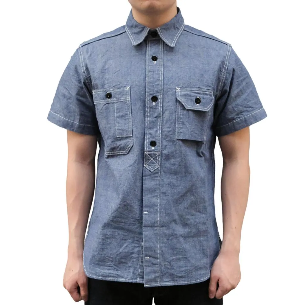Studio D'Artisan Selvedge Chambray S/S Work Shirt sold by Okayama Denim