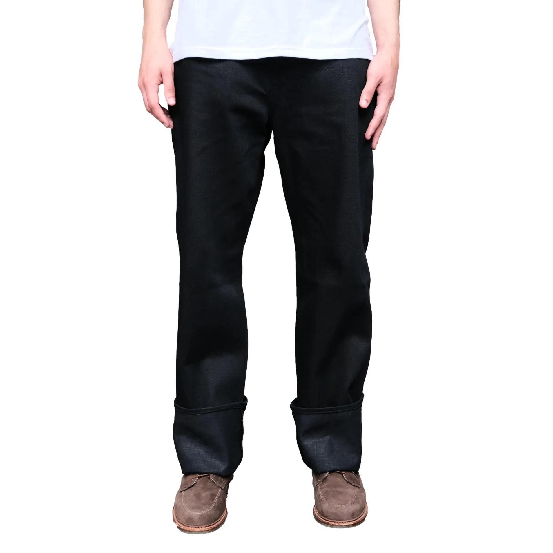 Momotaro "Standard" Black Selvedge Jeans (Wide Straight) sold by Okayama Denim